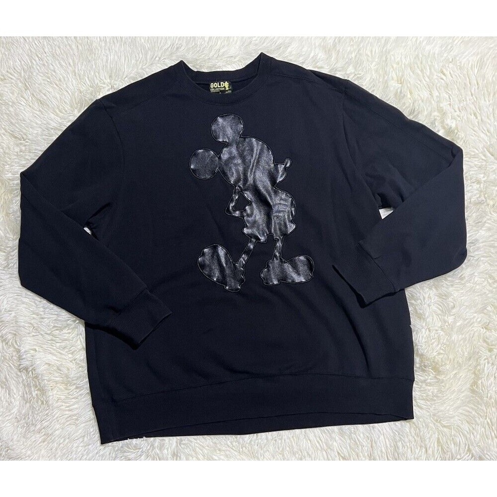Disney Gold Collection Men Sweatshirt Mickey Mouse SIZE XL Black GUC